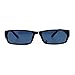 Mens Small Face Snug Fit Color Lens Rectangular Plastic Frame Sunglasses Black