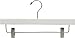 The Great American Hanger Company White Wooden Pant Hanger w/Adjustable Cushion Clips, Box of 50 Flat Wood Bottom Hangers w/Chrome Swivel Hook for Jeans Slacks or Skirt