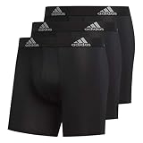 adidas Men's Climalite Boxer Briefs Underwear (3-Pack), Black/Black Black/Black Black/Black, Large