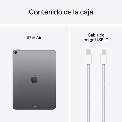 iPad Air de 11 polegadas com chip M3 concebido para Apple Intelligence, ecrã líquido retina, 512GB, câmara frontal/traseira de 12MP, Wi-Fi 6E, redes 5G, Touch ID — cinzento espacial