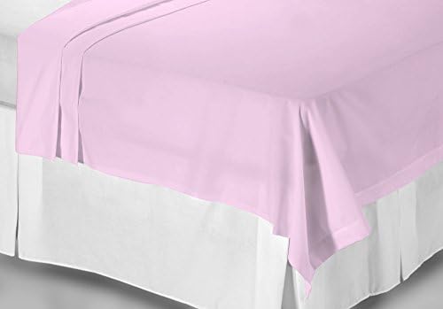 Mary Case - 100% Cotton Ranforce Flat Sheet - Made in Turkey - Twin size - 1 piece, Pink