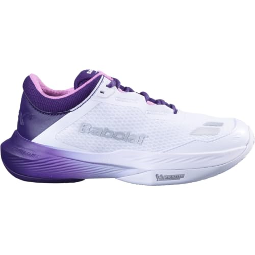 Babolat Women's SFX4 All Court Tennis Shoes, White/Dark Purple (Women's US Size 8.5) at Amazon