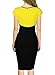 WOOSUNZE Women's Cap Sleeve Colorblock Slim Bodycon Business Pencil Dress