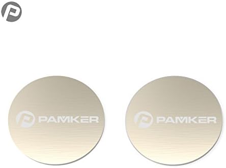 PAMKER 40x40MM Circular Mount Colorful Metal Plate with Adhesive for All Magnetic Car Mount Cellphone Holder X2 Pack (Gold)