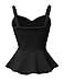 Doublju Sleeveless Solid & Printed Peplum Top for Women with Plus Size