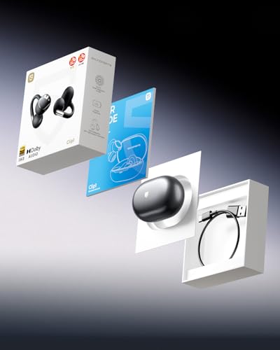 SOUNDPEATS Clip1 Open Ear Earbuds, Premium Dolby Audio & Hi-Res Clip on Headphones, Bluetooth 5.4 Wireless Earphones with AI ENC Noise Cancellation, LDAC, 40H Playtime, IPX5, Fast Charging