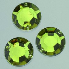 EFCO Facet 2-Hole Gem Rose Decorative Stone, Acrylic, Olive Green, 12 mm, 75-Piece