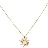 Meolin Sun Flower Opal Choker Necklace Women Clavicle chain,Gold,47cm+6.5cm