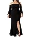 Lalagen Women's Plus Size Off Shoulder Bodycon Long Evening Party Dress Gown Black XXXL