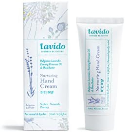 Lavido Natrual Bulgarian Lavender, Evening Primrose, and Avocado Oil Nurturing Hand Cream 2.36 Ounces