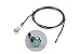 KNACRO 16mm Chassis Switch Metal Button Switch with 100CM 3.3FT Extension Cable Green Switch Symbol Suitable for DIY Computer Switch and Restart Button