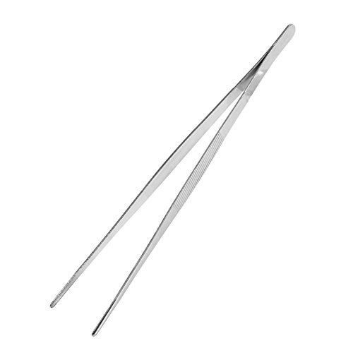 RoseSummer Stainless Steel Long Food Tongs Straight Tweezers Kitchen Tool