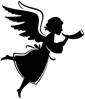 Amazon Htty 10 4 12cmのラブリーエンジェルで音楽フライングカーsticke Silhoutteデカールニースデザインブラック シルバーカバザ ボディ9 Color Name Black ステッカー デカール 車 バイク