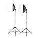 Fovitec - 2-Light 1000W Fluorescent Lighting Kit for Photo & Video with 20"x20" Softboxes, Stands primary