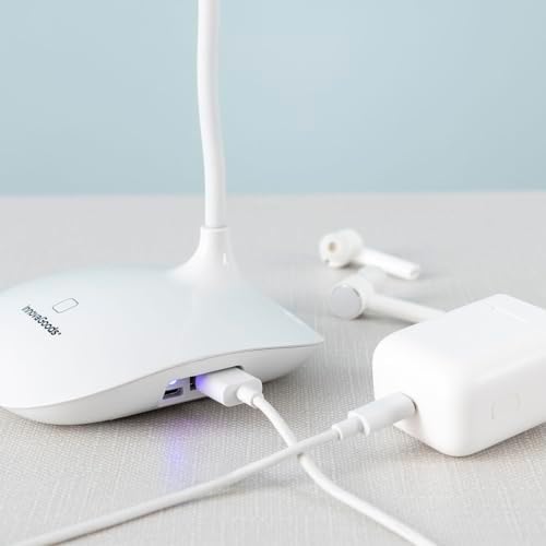 ® Lámpara LED de mesa Lum2go con 3 niveles de intensidad, luz blanca y luz cálida, ideal para mesita de noche, escritorio, sala de estar, oficina y otros espacios.
