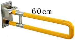 YAOHAOHAO Bath rooms with bath toilet folding hand rails, bath rooms, of the anti-slip-Armrest, stainless steel hand rails bath rooms with shower handle rod (Color 60 cm color yellow)