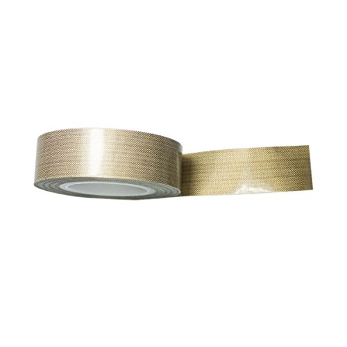 PTFE Coated Fabric Tape Teflon Adhesive Tape High Temperature Vacuum, Hand and Impulse Sealers Machine Sealing Tape 0.18mm Thick (19mm-10M)