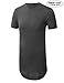 Men's Basic Hipster Longline Drop Tail T-Shirts 2XL Charcoal