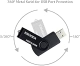 ENUODA 64GB USB 3.0 Flash Drive Swivel Pen Drive Black Red Fast Storage view 3