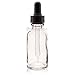 Premium Vials B36-pk24 Boston Round Glass Bottle with Dropper, 1 oz Capacity, Clear (Pack of 24)