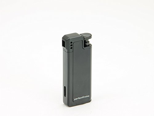 PerfectSmoke Pipe Lighter Black with Integrated Pipe Tamper Diffusion Flame