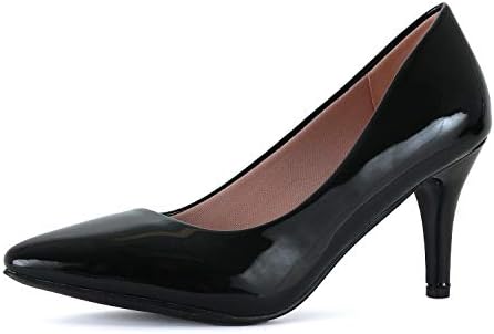 Womens Classic - Closed Pointy Toe Low Kitten Heel - Dress Slip On Pump