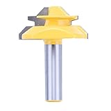 Promisy Medium Lock Wood Miter Router Drill Bits with 45-Degree For Woodworking Line Straight Milling Cutter (Shank 1/2