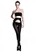 LANGSHA Women's 120 Denier Velvet Opaque Open Crotch pantyhose Black