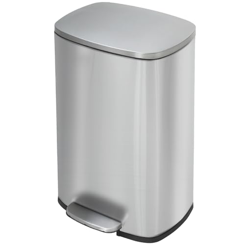 PayLessHere 13 Gallon Stainless Steel Recycling Bin with Lid & Foot Pedal