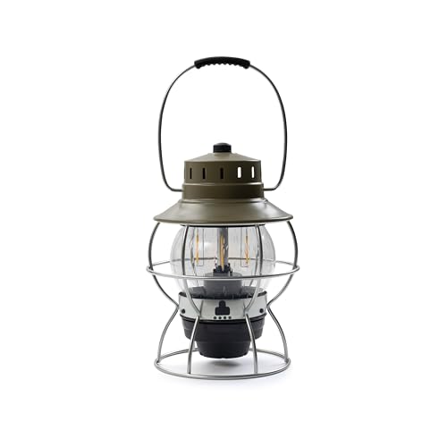Barebones Railroad Lantern – Vintage LED-Laterne mit Wiederaufladbarem Akku – Außenleuchte mit Einstellbarer Helligkeit für Campingausrüstung, Garten 