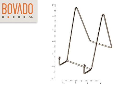 Bovado USA Pack of 4 Nickel Plate Stands Decorative Counter Top Displays for Kitchenware - 6 x 3 Inches - By