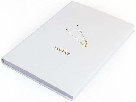 Chickidee Homeware Taurus Lined Notebook - White/Metallic Gold