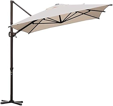 Abba Patio Offset Cantilever 9 By 7 Feet Rectangular Patio Hanging Umbrella With Cross Base Cream Amazon Ca Patio Lawn Garden