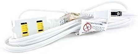 Extension Cords 9 FT 3 Outlet Indoor Wall AC Extension Cord Cable w/ Safety Switch White UL List