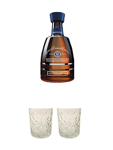 Arehucas Reserva Special 18 Jahre Kanarische Inseln Spanien 0,7 Liter + Rum Glas 1 Stück + Rum Glas 1 Stück