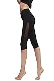 Lasher Women's High Waist Mesh Panel Tights Workout Yoga Pants Running Leggings