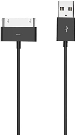 30 Pin Cable, 6ft iPad High Speed Sync Charging Cord Cables for iPhone 4/4s, iPhone 3G/3GS, iPad 1/2/4, iPod (6ft 30 Pin Cable Black)