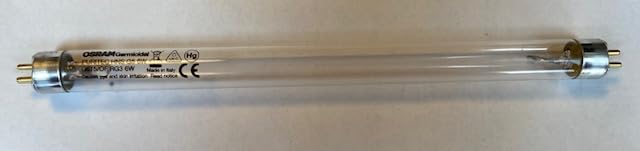 Cool Products G6T5 Osram Puritec Germicidal Ultraviolet (U.V.) Tube Lamp, 6 Watt, 229mm, 9", 6000 Hours Life, G6T5/OF, HNS Version