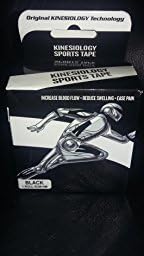 Elastic Kinesiology Therapeutic Tape for Athletes, CrossFit and Weight Lifting Sports, Knee Shoulder Ankle Muscles Care Recovery Bandage (Black)