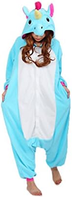 Kaguster Unisex-adult Kigurumi Onesie Unicorn Pajamas Costume (XL, Blue)