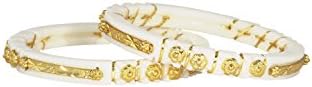 WoWants Gold Plated Acrylic White Shankha (Pack of 2)