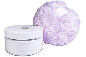 DE'ESSE BOUTIQUE Lilac Scent Dusting Powder Gift Set - 8 oz Jar Talc-Free Silk Powder - Silky Body Puff