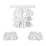 YiZYiF Lace Jabot and Cuffs Set Steampunk Victorian