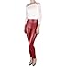 Sexy Faux Leather High Waisted Leggings (L (US 12-14), shiny red)