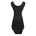 OFTEN® Women's Sexy Sleeveless V-Neck Draped Ruched Pure Color Mini Dresses, Black, Small