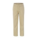 Bienzoe Big Boy's School Uniforms Flat Front Adjust Waist Pants Slim fit