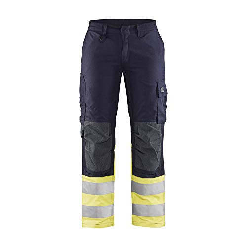 Blaklader 718815128933D19 - Pantaloni da donna Multinorm, colore: blu navy/giallo, taglia D19