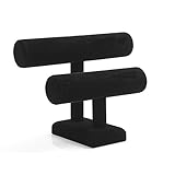 Fantastic Job Black 2 Tier Velvet Bracelet Organizer T-Bar Jewelry Display Bangle Tower