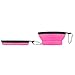 Aigou Set of 2 Portable Travel Dog Bowl, Lightweight Collapsible Pet Cat Bowl Travel Bowl Water Feeder Bowl with Carabiner (Hot Pink)