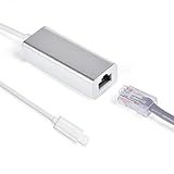 Aluminum Lightning to Ethernet Adapter, iPhone/iPad to Ethernet Adapter Cable Connect the Lightning Bolt to Wired Lan Ethernet Internet through via RJ45 Port (Lightning to Ethernet Adapter Silver)